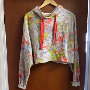 Free People Cropped Paint Splatter Hoodie